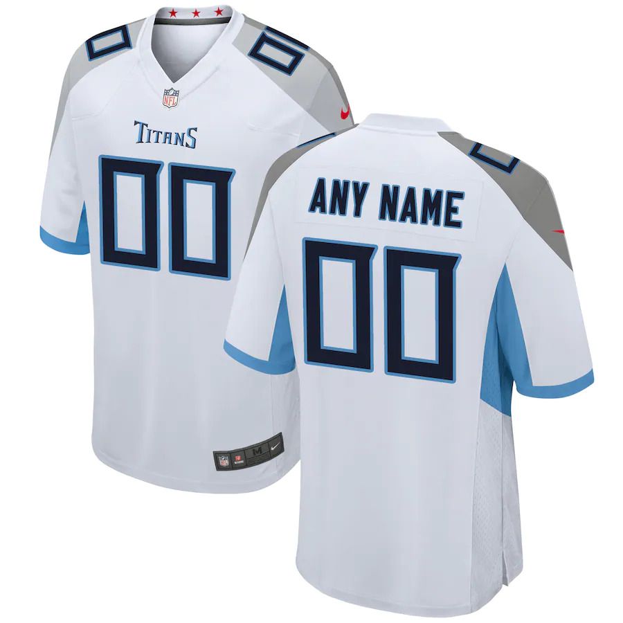 Men Tennessee Titans Nike White Custom Game NFL Jersey->customized nfl jersey->Custom Jersey